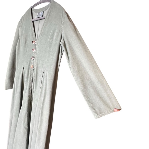 Seeds Natural Fiber Clothing Sage Green Corduroy Pleated Cover Jacket sz M - Picture 4 of 10